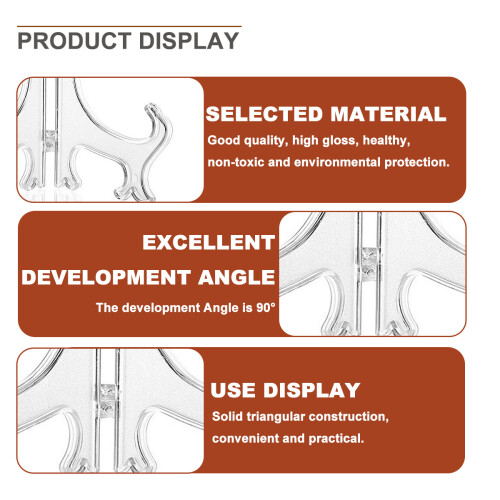 Hinge Technology Adjustable Width Easel Stand, Clear Plastic Easel Stand for Flexible Display Solutions, Fold Flat for Easy Storage Design, Multi-Func 2