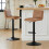 AINPECCA 2PCS Swivel Bar Stools Adjustable Chairs PU Coffee 1