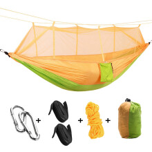Leichte Camping-Hängematte aus reißfestem Nylon, tragbar aus 210T-Gewebe mit verstellbaren Baumgurten für vielseitigen Outdoor-Einsatz, mit