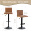 AINPECCA 2PCS Swivel Bar Stools Adjustable Chairs PU Coffee 7