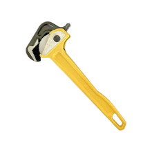 Adjustable Aluminum Handle Ratchet Pipe Wrench-10 inches yellow