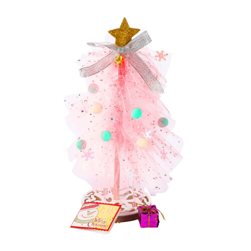 Artificial Christmas Tree 30cm Warm LED Lighting-Dream pink