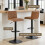 AINPECCA 2PCS Swivel Bar Stools Adjustable Chairs PU Coffee 4