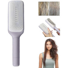 (Purple) Self Cleaning Hair Brush For Women, One-click Cleaning Comb, Retractable Comb, Anti-static Massage Comb For Adults Kids