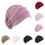 (Coffee)Women Cotton Elastic Beanie Soft pillbox Bonnet Head Wrap hedge in Louver Chemo Hat 5