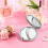 Professional Double-Sided Makeup Mirror, Silver Tone Compact & Portable Foldable Mirror with Flexible Spring Latch for 180 Rotatable Design, 2