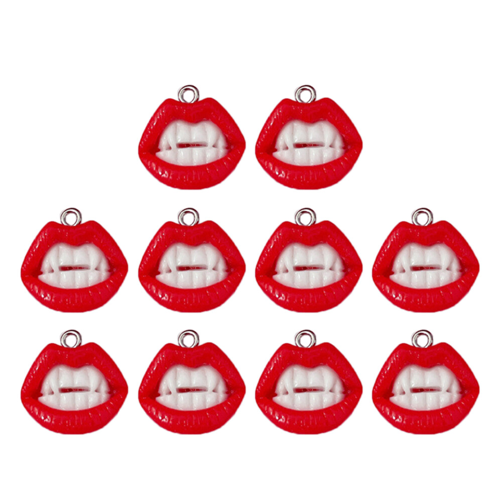 10pcs Acrylic Mouth Lip Charm Pendant for DIY Earring-3