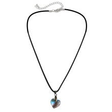 Fashion Crystal Heart Pendant Necklace for Women-laser colorful