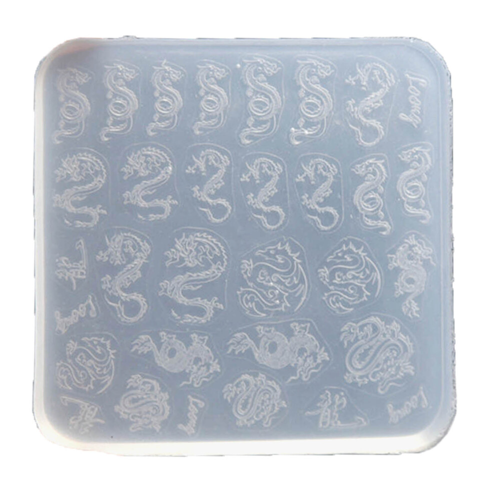 3D Carving Silicone Mold Nail Stamping Pattern Nails Stencils-2