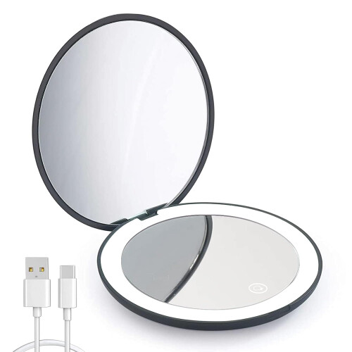 Καθρέφτης θερμοκρασίας χρώματος Dimmable3, φορητός καθρέφτης με καλώδιο δεδομένων USB,