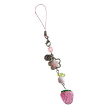 Unieke tasbedel Leuke aardbei Telefoonhanger Stijlvolle-Roze