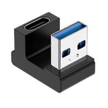 (7) USB 3.0 Male to Type C Female 90 Degree Right Angle Extension Adapter USB C