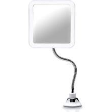 Miroir grossissant, miroir de maquillage éclairé par LED à lumière naturelle, avec col de cygne ajustable, grossissement x10 pour des