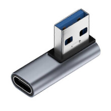 (1) USB 3.0 Male to Type C Female 90 Degree Right Angle Extension Adapter USB C