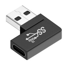 (4) USB 3.0 Male to Type C Female 90 Degree Right Angle Extension Adapter USB C