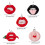 10 pièces acrylique bouche lèvre pendentif à breloque pour-2 4