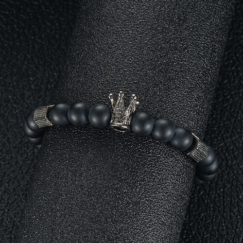 Delicate Black Chain Black Onyx Stone Bracelets for Men 1