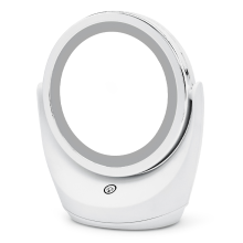 Miroir de courtoisie double face chic avec éclairage, miroir pivotant à 360 pour une précision beauté inégalée