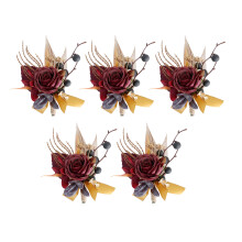 Dusty Rose Boutonniere Pack for Men 5 Silk Corsages with Pin