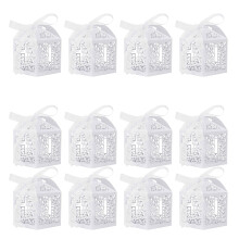 White Crosses Favors Boxes White Crosses Themed Gift-12 pieces