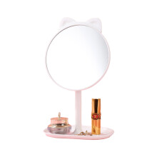 Miroir de maquillage lumineux en forme de cœur, écran tactile intelligent avec trois niveaux d'éclairage, miroir grossissant pour le bureau, la