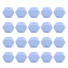 20Pcs Geometric Craft Bead Octagonal Resin Beads 14mm-gray blue