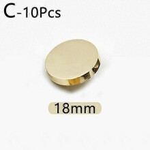 (18mm, gold) 10pcs Round flat shape Metal Buttons Windbreaker Coat Shirt Button Shank Sewing Buttons