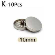(10mm, white) 10pcs Round flat shape Metal Buttons Windbreaker Coat Shirt Button Shank Sewing Buttons
