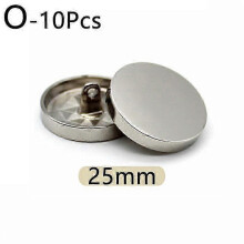 (25mm, white) 10pcs Round flat shape Metal Buttons Windbreaker Coat Shirt Button Shank Sewing Buttons