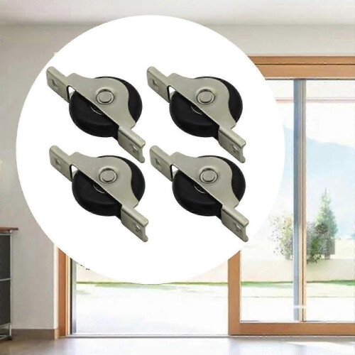 (large black) 4 Pieces Push Pull Window Pulley Nylon Pulley Replacement Hardware Wear 2