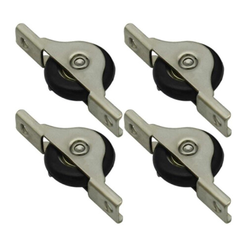 (medium black) 4 Pieces Push Pull Window Pulley Nylon Pulley Replacement Hardware Wear