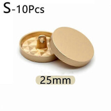 (25mm, rose gold) 10pcs Round flat shape Metal Buttons Windbreaker Coat Shirt Button Shank Sewing Buttons