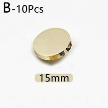 (15mm, gold) 10pcs Round flat shape Metal Buttons Windbreaker Coat Shirt Button Shank Sewing Buttons