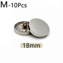 (18mm, white) 10pcs Round flat shape Metal Buttons Windbreaker Coat Shirt Button Shank Sewing Buttons