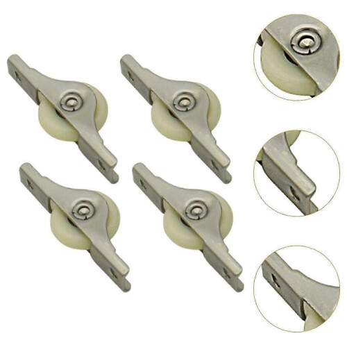 (small white) 4 Pieces Push Pull Window Pulley Nylon Pulley Replacement Hardware Wear 2