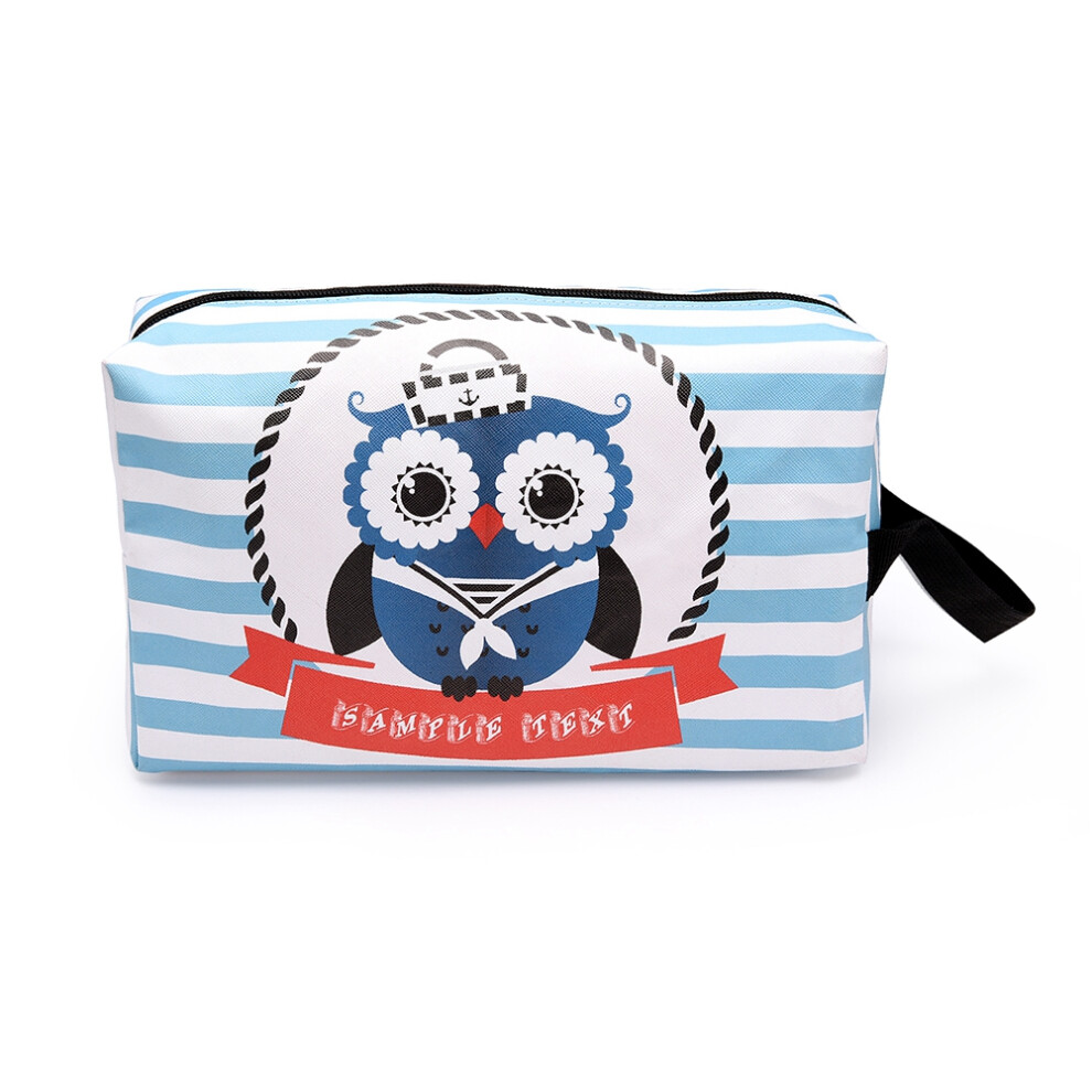 Owl Print Makeup Bag, Versatile Cosmetic Container With Zipper Closure For Security, Portable Design For On-The-Go Travel Needs