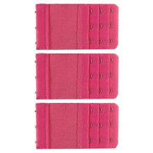 (Watermelon Red, Red) 3Pcs 5.6x9.7cm Women 3-Hook 3 Rows Spacing Bra Extender Extension Hooks Strap