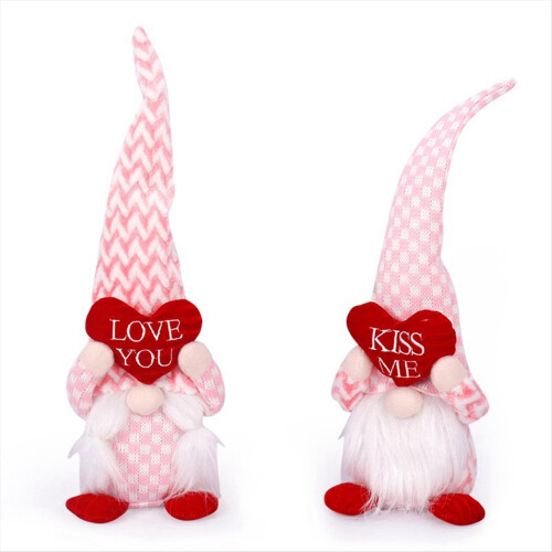 Valentine Gnomes Decorations Pink Gnome for Home V 1