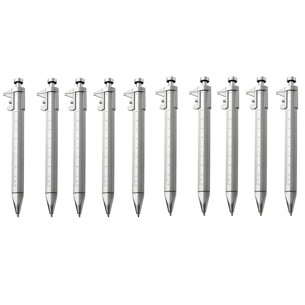 10Pcs Vernier Caliper 0-100Mm Ballpoint Pen Multif Black 4851175643464