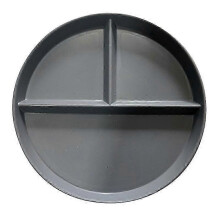 (Dark Grey, Dark grey) RY-0135 23cm Divided Dinner Plate Portion Control 3 Compartment Diet Plate Wheat Straw (BPA Free, No