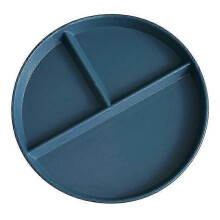 (Dark Blue, Dark blue) RY-0135 23cm Divided Dinner Plate Portion Control 3 Compartment Diet Plate Wheat Straw (BPA Free, No