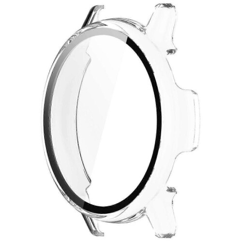 (Transparent,Multicolor)For Garmin Vivoactive / Garmin Active 5 Hard PC Bumper Case with Tempered Glass Screen Protector Wat 1