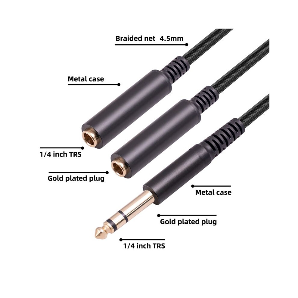 Photos - Other for Computer Jojomino 6.35 mm Male to 2 Female Audio Adapter Cable 1/4 6 