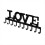 Love Metal Key Holder Black Wall Mounted Hooks Dec 7