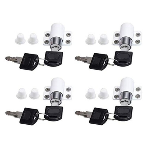 4PCS Sliding Window Lock Security with Key for Doo