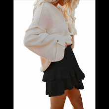 Boho Ruffle Tiered Skorts High Waist Mini Skirts B