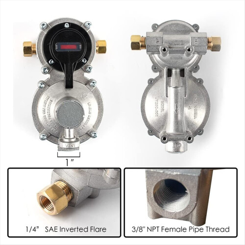 RV Propane Regulator with Hose, Heavy Duty 2-Tank 2