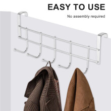 Over the Door 5 Hooks Home Bathroom Organizer Rack