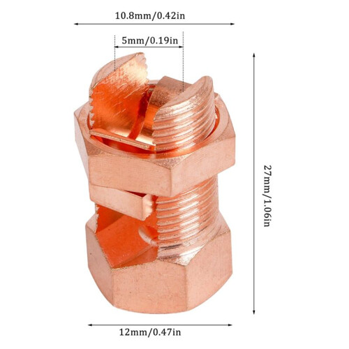 10Pcs Split Bolt Connector, Grounding Connector fo 2
