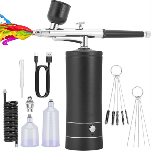 Airbrush KIT Cordless Rechargeable Compressor Set, 1